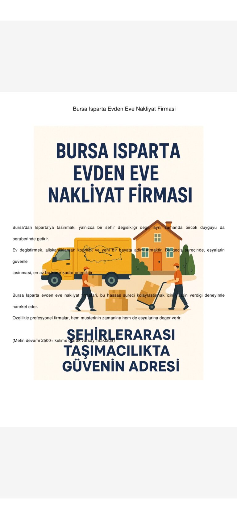 Bursa Isparta Evden Eve Nakliyat Firması | ☎️ (0532) 137 07 62 ☎️ hemen arayın